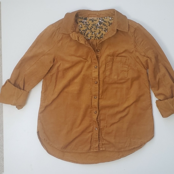 Golden yellow corduroy button down shirt - Picture 11 of 12